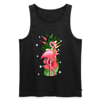 Flamingo Rosa - Men's Premium Organic Tank Top - black - Front - AI Model Male 178 light (178cm)