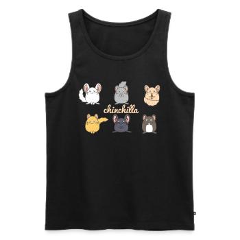 Mignon Chinchilla famille - Chinchilla propriétaire - Débardeur bio Premium Homme - noir - Devant - AI Model Male 178 light (178cm)