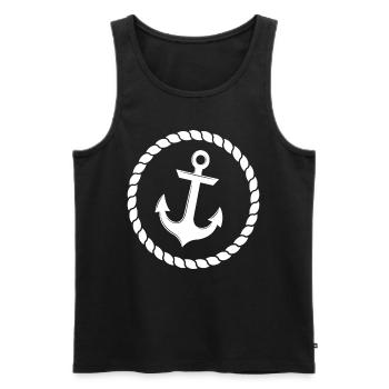 Motorboat Sailboat Anchor Ship Sailor Captain - Men's Premium Organic Tank Top - black - Front - Michal (187cm)