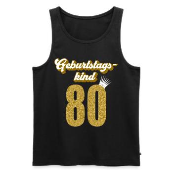80. Geburtstag 80 Jahre 80er Geburtstagskind - Männer Premium Bio Tank Top - Schwarz - Vorne - AI Model Male 178 light (178cm)
