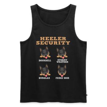 AUSTRALIAN CATTLE DOG - Red Heeler Security - Männer Premium Bio Tank Top - Schwarz - Vorne - AI Model Male 178 light (178cm)
