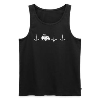 Tractor heartbeat farmer farmer tractor driving - Men's Premium Organic Tank Top - black - Front - Michal (187cm)