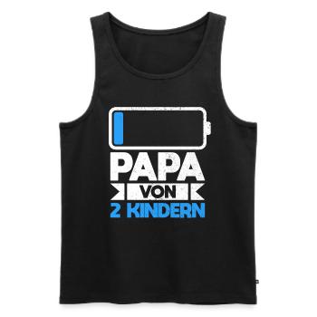 Papa von 2 Kindern zweifacher Vater Zwillingspapa - Männer Premium Bio Tank Top - Schwarz - Vorne - AI Model Male 178 light (178cm)