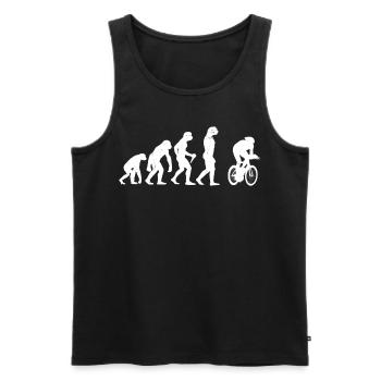 Evolution Rennrad Geschenk für Rennradfahrer - Männer Premium Bio Tank Top - Schwarz - Vorne - Michal (187cm)