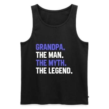 GRANDPA DER MAN DER MYTHDER - Vatertag - Männer Premium Bio Tank Top - Schwarz - Vorne - Michal (187cm)