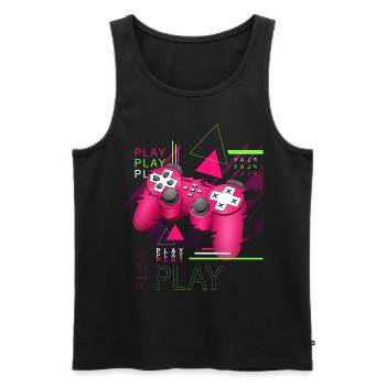 Brawling Play Brawl Gamer Zocken Gaming Game - Men's Premium Organic Tank Top - black - Front - AI Model Male 178 light (178cm)