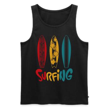 Surfing surfeur surf - Débardeur bio Premium Homme - noir - Devant - Michal (187cm)