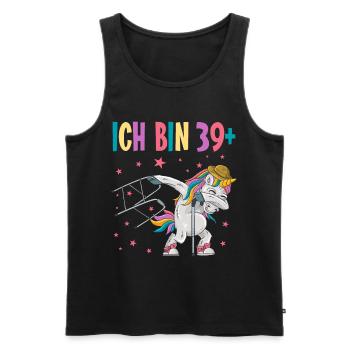 40 Jahre Einhorn ich bin 39+ 40. Geburtstag - Männer Premium Bio Tank Top - Schwarz - Vorne - Michal (187cm)