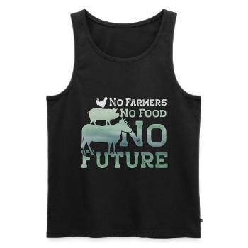 No Farmers No Food No Future Traktor - Männer Premium Bio Tank Top - Schwarz - Vorne - Michal (187cm)