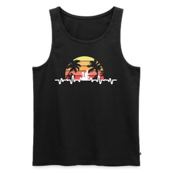 Vater Sohn - Männer Premium Bio Tank Top - Schwarz - Vorne - Michal (187cm)