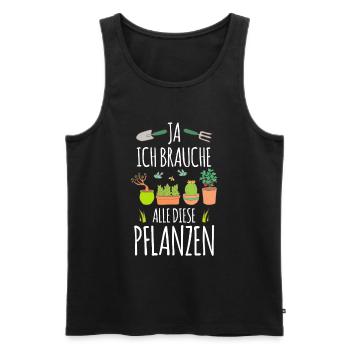 Garten - Männer Premium Bio Tank Top - Schwarz - Vorne - AI Model Male 178 light (178cm)