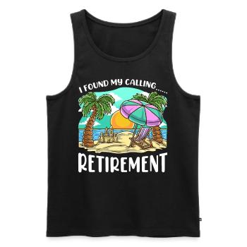 Pension plage vacances pension palmiers soleil mer - Débardeur bio Premium Homme - noir - Devant - Michal (187cm)