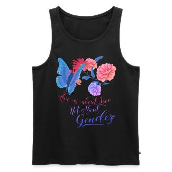 Bi-Pride-Butterfly Love est une question d’amour pas de Geschl - Débardeur bio Premium Homme - noir - Devant - Michal (187cm)
