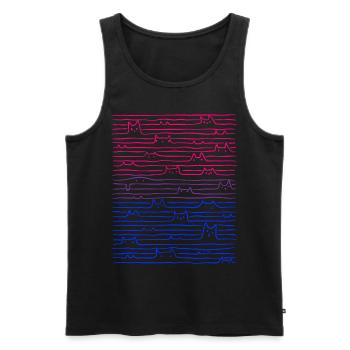 Bi-Pride-Cat Line Drapeau Bisexuel - Débardeur bio Premium Homme - noir - Devant - Michal (187cm)