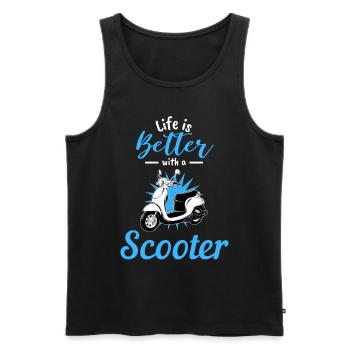 Living with scooter ride motorcycle moped bike - Men's Premium Organic Tank Top - black - Front - Michal (187cm)