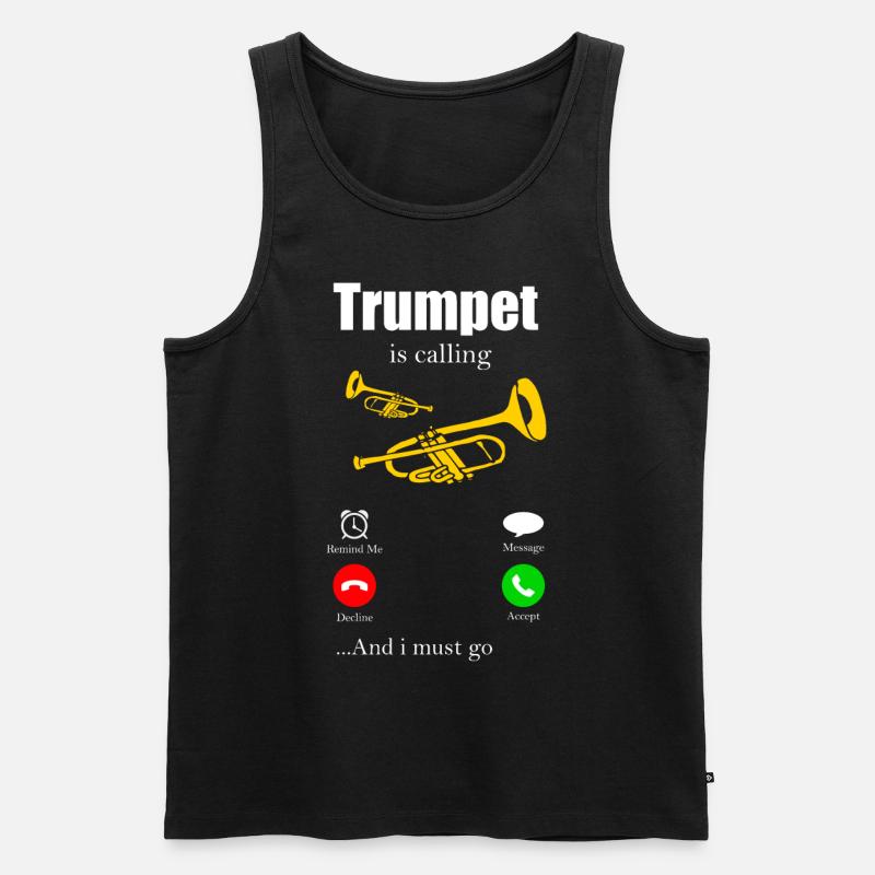 Trompete - Männer Premium Bio Tank Top - Schwarz