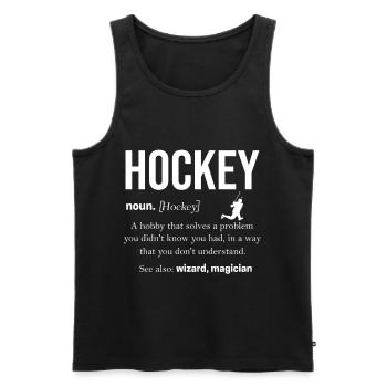 Hockey - Débardeur bio Premium Homme - noir - Devant - AI Model Male 178 light (178cm)
