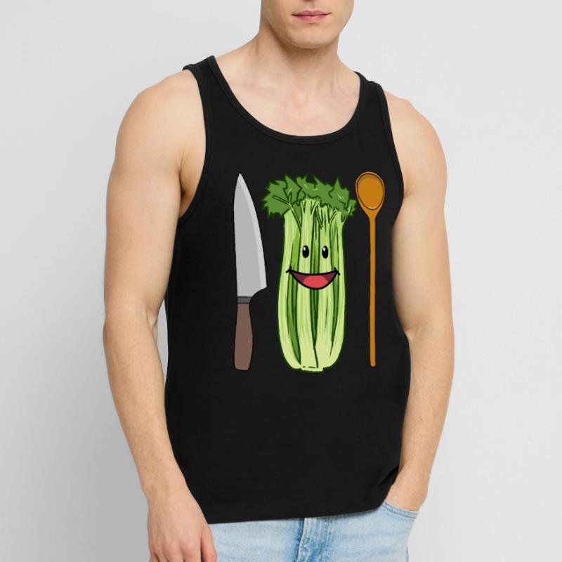 Celery vegetables celery celery kitchen knife chef Men's Premium Organic Tank Top
