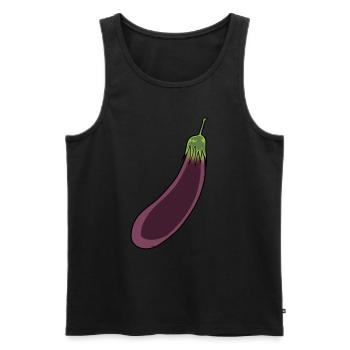 Aubergine Gemüse Vitamine kochen Küche Vegetarisch - Männer Premium Bio Tank Top - Schwarz - Vorne - AI Model Male 178 light (178cm)