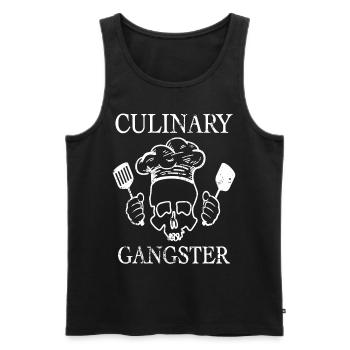 Culinary Gangster Tête de mort Chef - Débardeur bio Premium Homme - noir - Devant - Michal (187cm)