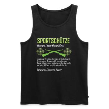 Sportschütze Definition Herr über den Schießstand - Männer Premium Bio Tank Top - Schwarz - Vorne - Michal (187cm)