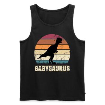 BabySaurus Dinosaurier T-Rex Baby Dino - Männer Premium Bio Tank Top - Schwarz - Vorne - Michal (187cm)