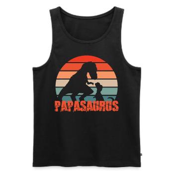 Papa Vater Papasaurus - Männer Premium Bio Tank Top - Schwarz - Vorne - AI Model Male 178 light (178cm)