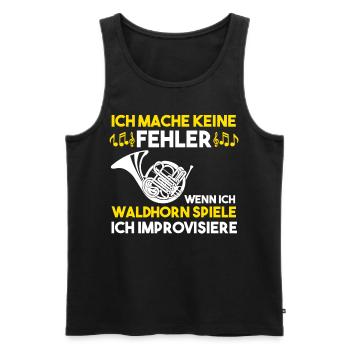 Waldhorn Musikverein Blaskapelle Hornist Musiker - Männer Premium Bio Tank Top - Schwarz - Vorne - Michal (187cm)