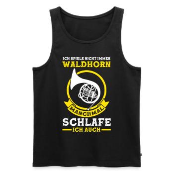 Waldhorn Blaskapelle Waldhornspieler Hornist Musik - Männer Premium Bio Tank Top - Schwarz - Vorne - Michal (187cm)