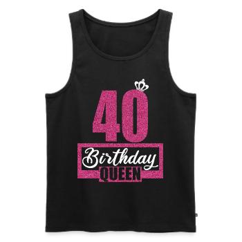 40e anniversaire 40 ans 40 Birthday Queen - Débardeur bio Premium Homme - noir - Devant - Michal (187cm)