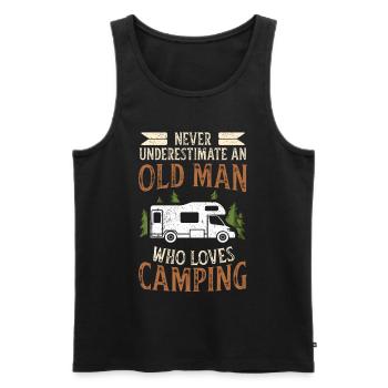 Campeurs - Débardeur bio Premium Homme - noir - Devant - Michal (187cm)