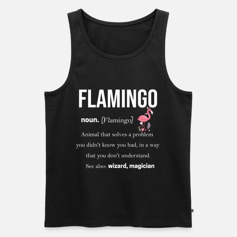 Flamingo - Männer Premium Bio Tank Top - Schwarz
