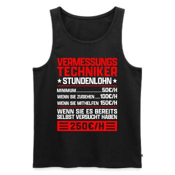 Vermessungstechniker Stundenlohn Vermesser - Männer Premium Bio Tank Top - Schwarz - Vorne - AI Model Male 178 light (178cm)