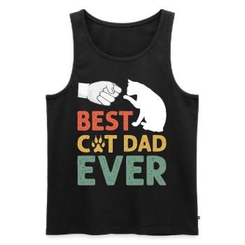 Best Cat Dad Ever, Cat Daddy Gift - Débardeur bio Premium Homme - noir - Devant - AI Model Male 178 light (178cm)