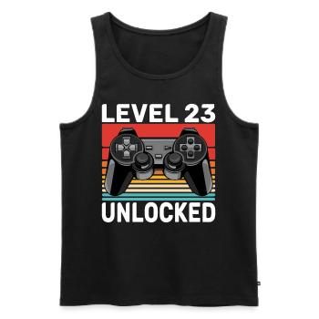 Level 23 Unlocked - 23e anniversaire cadeau de gamer - Débardeur bio Premium Homme - noir - Devant - Michal (187cm)