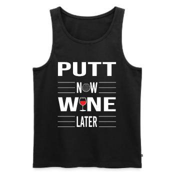 Golf und Wein Spruch Golfer Weinliebhaber Geschenk - Männer Premium Bio Tank Top - Schwarz - Vorne - Michal (187cm)