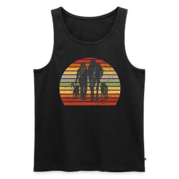 Pferd Hund - Männer Premium Bio Tank Top - Schwarz - Vorne - Michal (187cm)