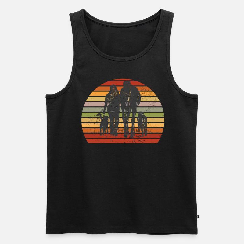 Pferd Hund - Männer Premium Bio Tank Top - Schwarz