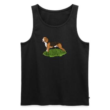 German Bracke I hunting dog motive for hunters - Men's Premium Organic Tank Top - black - Front - AI Model Male 178 light (178cm)