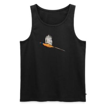 Fasan I Vintage Pheasant Treibjagd Motiv für Jäger - Männer Premium Bio Tank Top - Schwarz - Vorne - Michal (187cm)