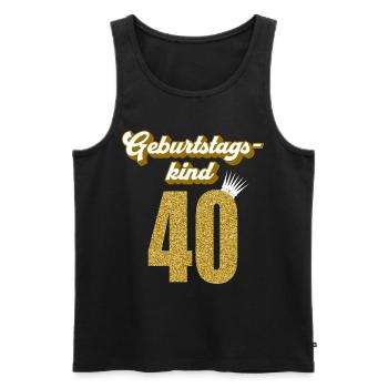 40. Geburtstag 40 Jahre 40er Geburtstagskind - Männer Premium Bio Tank Top - Schwarz - Vorne - Michal (187cm)
