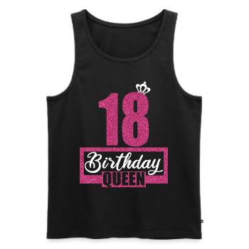 18. Geburtstag 18 Jahre 18er Birthday Queen - Männer Premium Bio Tank Top - Schwarz - Vorne - AI Model Male 178 light (178cm)