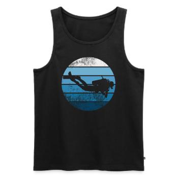 Retro Scuba Tauchen Taucher Geschenk Scuba Diving - Männer Premium Bio Tank Top - Schwarz - Vorne - Michal (187cm)