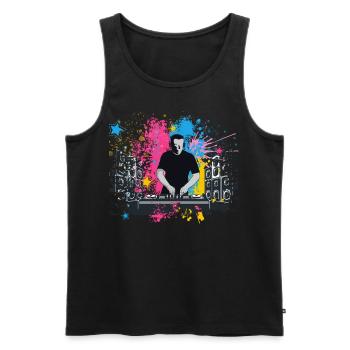 house festival goa techno raven acid musique rave - Débardeur bio Premium Homme - noir - Devant - Michal (187cm)