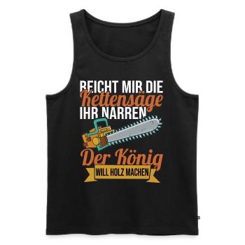 Handwerker Holzfäller Forstwirt Forstarbeiter - Männer Premium Bio Tank Top - Schwarz - Vorne - Michal (187cm)