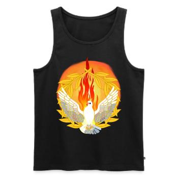 Dove of Peace Flame Dove War Disarmament Bird - Men's Premium Organic Tank Top - black - Front - AI Model Male 178 light (178cm)