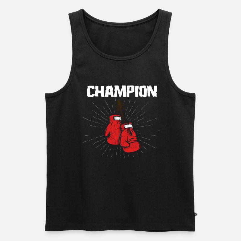Boxen Champ - Männer Premium Bio Tank Top - Schwarz