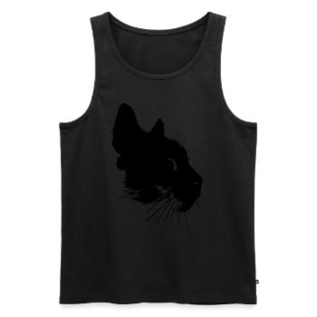 Tête de chat Chat motif chat motif chats motif - Débardeur bio Premium Homme - noir - Devant - AI Model Male 178 light (178cm)