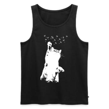Katze Pusteblume Löwenzahn Schöne Blume Kitten - Männer Premium Bio Tank Top - Schwarz - Vorne - Michal (187cm)