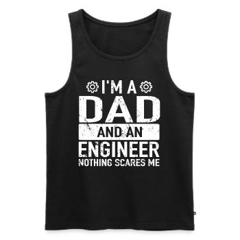 Ingenieur Daddy Engineering Engineers Engineer Dad - Men's Premium Organic Tank Top - black - Front - AI Model Male 178 light (178cm)